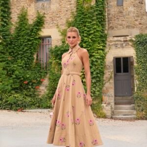VESTIDO MIDI GOLA ALTA